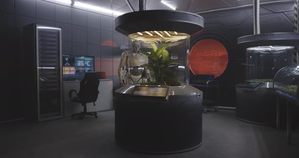 Robot Working with a Plant Incubator alt