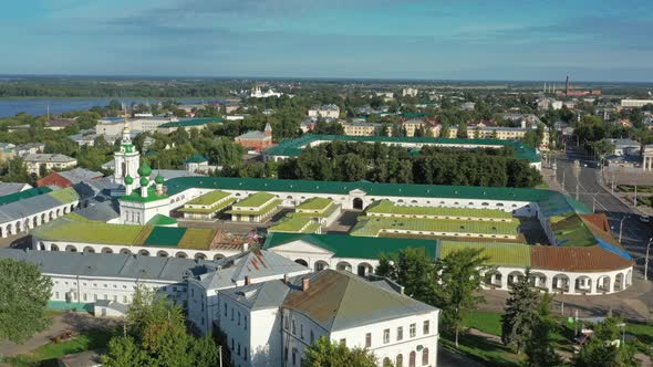 Aerial View of Ancient Gostiny Dvor in Kostroma