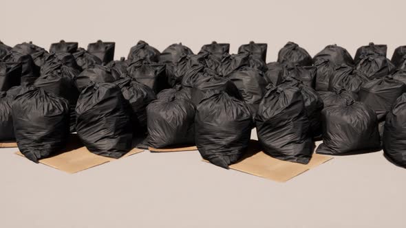 Plastic Garbage Bag Full of Trash