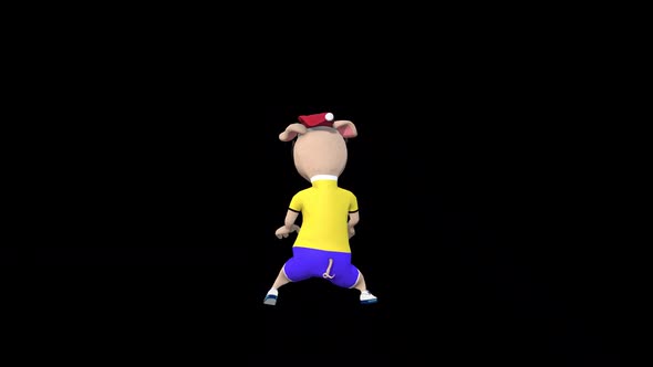 Cartoon Kid Pig Dance 3