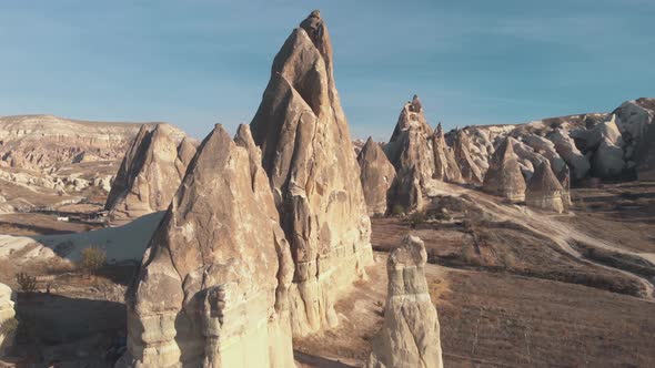 Fairy Chimneys rock formation in Cappadocia. Turkey amazing nature landscape