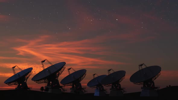 a group of space antennas or ground observatories observing space