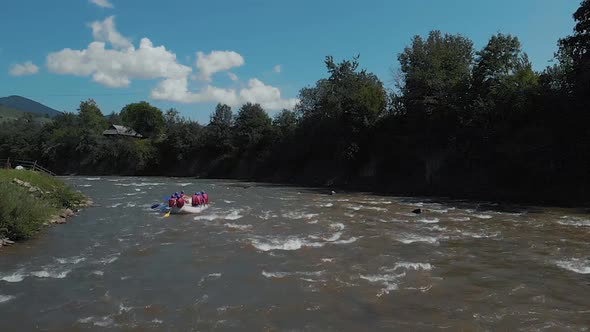 Extreme Rafting on a Mountain River