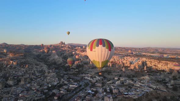 Cappadocia, Turkey : Balloons in the Sky. Aerial View