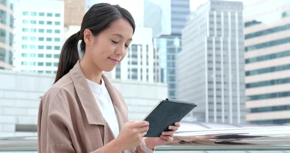 Business Woman Work on Tablet Computer