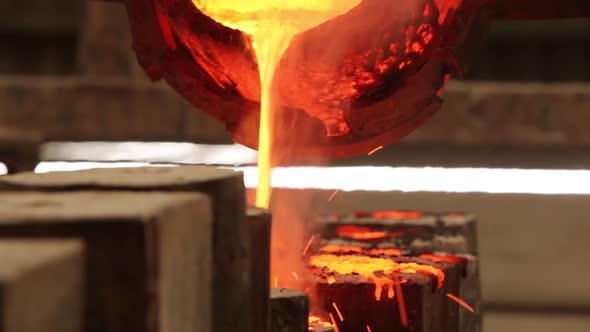Metal pouring into mold