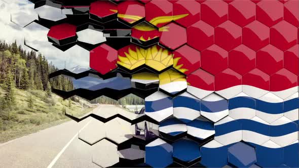 Kiribati Flag Hexagon Transition - 4K Resolution