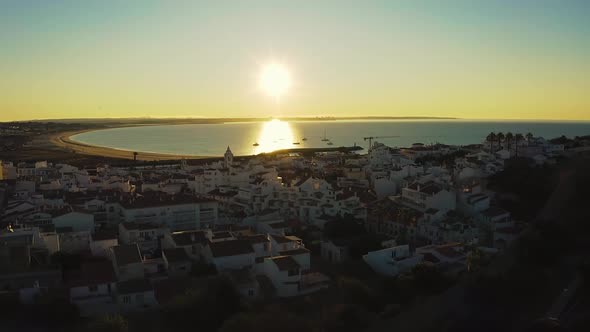 Aerial footage from a sundown in lagos old town.