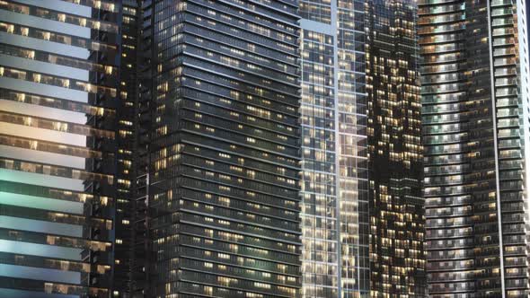 Sunset in the Skyscrapers of Manhattan alt