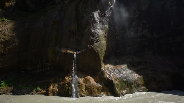 Waterfall Mountain Travel Summer Spring Autumn Epic Shot Around Famous Waterfall