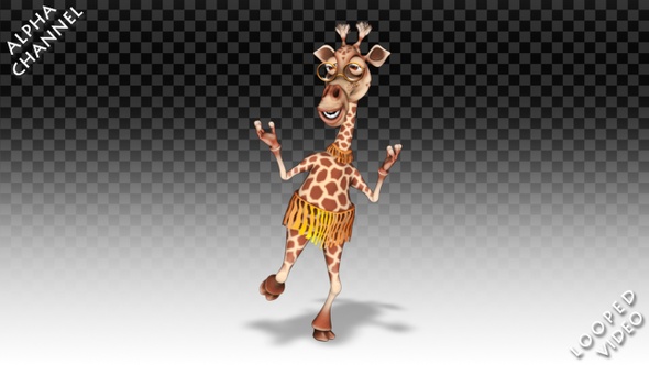 Cartoon Giraffe - Jump Dance