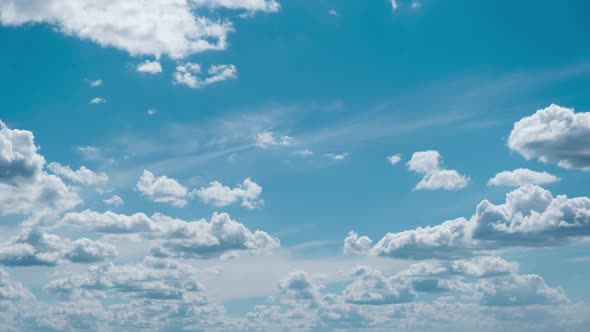 Clouds Float Across the Blue Sky in Shuttles Shape Timelapse