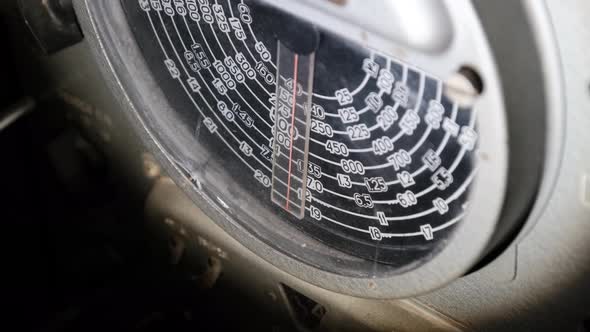Vintage Analog Radio Dial Scale From Wartime Submarine Searching Radio Stations