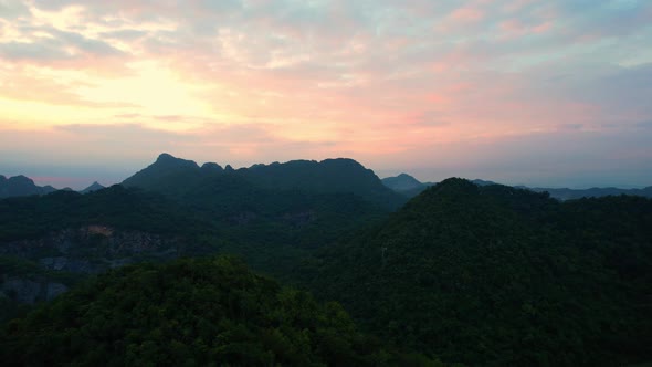 4K Aerial drone of beautiful valley between mountains.