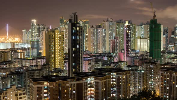 Time lapse of cityscape in Hong Kong at night