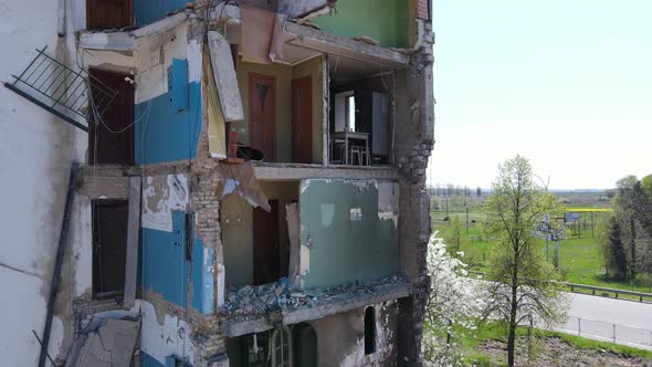 Destroyed Residential Building in Borodyanka Kyiv Region Ukraine