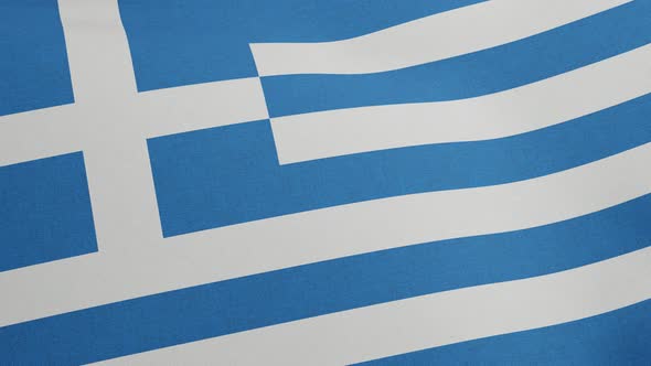 National Flag of Greece Waving Original Size and Colors 3D Render Flag of the Hellenic Republic