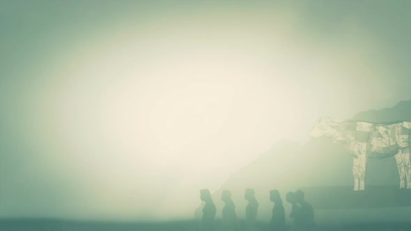 Israelite and the Golden Calf Under a Fog
