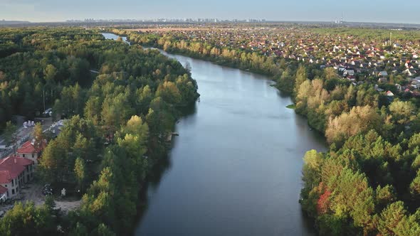 Aerial River Flow at Leaf Forest