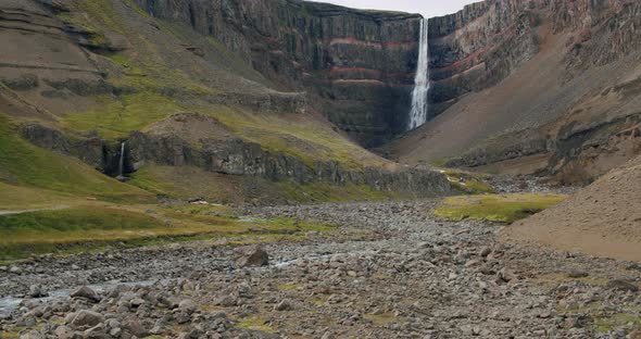 Hengifoss Waterfall Located in East Iceland