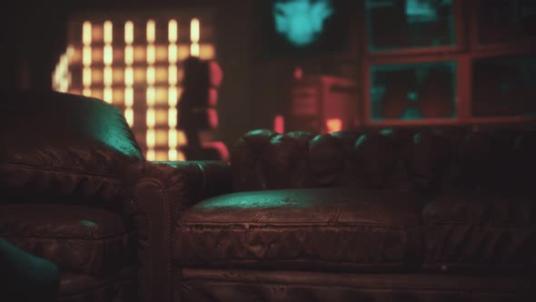 Sci Fi Futuristic Interior with Neon Lights alt