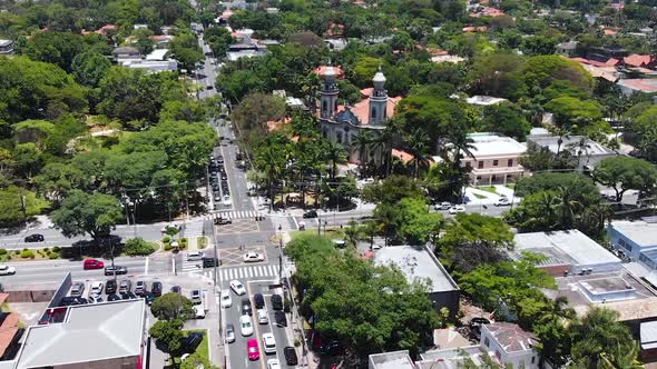 Cathedral, Church Sao Paulo, Brazil (Aerial View, Panorama, Drone Footage)