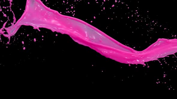 Vivid pink liquid splash, Slow Motion