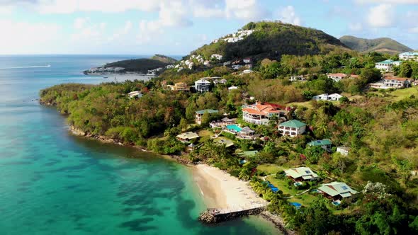 Saint Lucia Castries From Above with Luxury Hotels  St Lucia Tropical Island