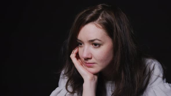 Woman thinking and meditating