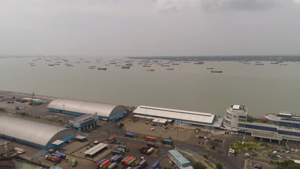 Cargo and Passenger Seaport in Surabaya, Java, Indonesia