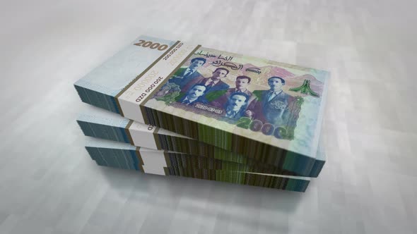 Algeria Dinar money banknote pile packs