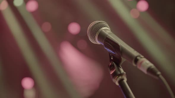 Microphone on the Stage Closeup