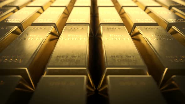 Close-up View of Fine Gold Bars