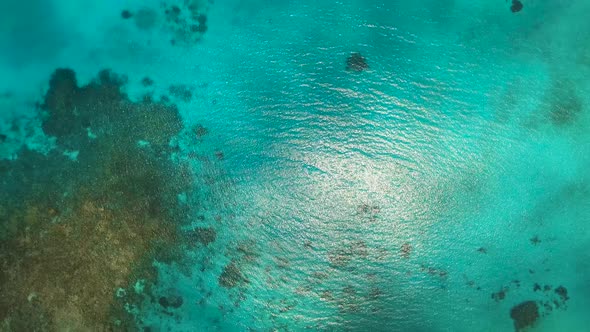 Water Surface Aerial view.Siargao Island Philippines.