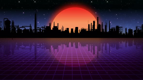 Retro Futuristic Industrial Background