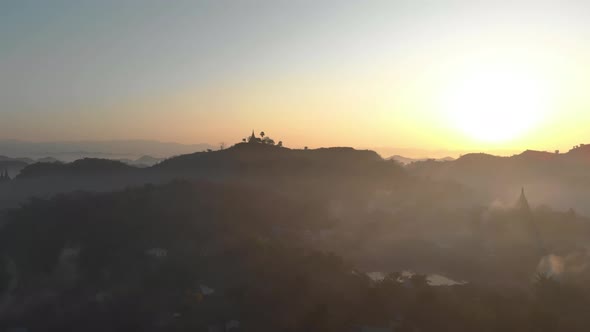 Aerial view of Mrauk-U temple.