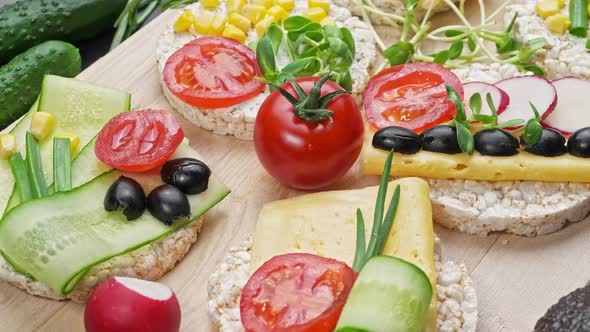 Fresh Products Set for Making a Sandwich of Fresh Vegetables