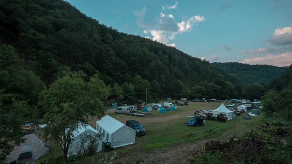 Timelapse of a camp at an offroad event