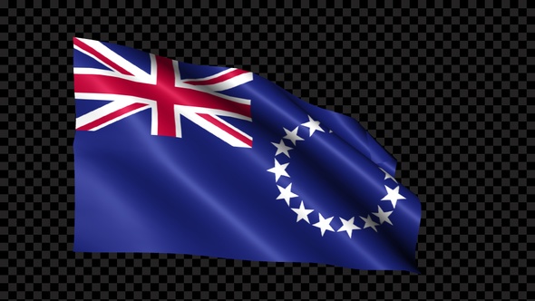 Cook Islands Flag Blowing In The Wind