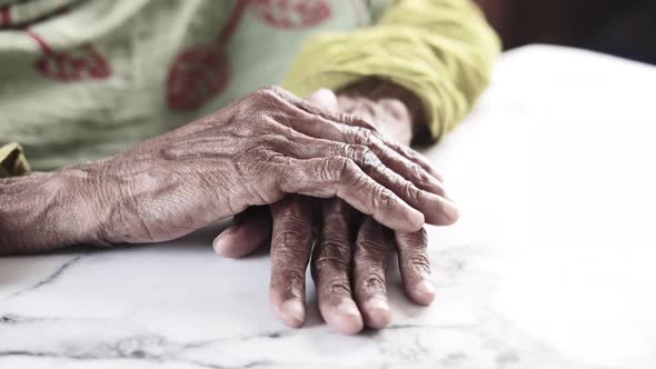 Close Up of Hands of a Elderly Person