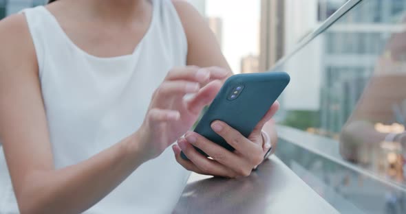 Close up Of Woman Use of Smart Phone