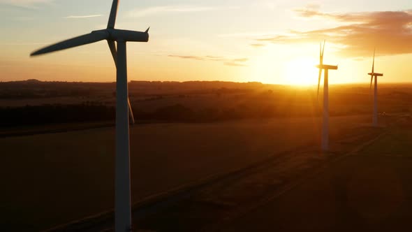 Wind farm at sunrise