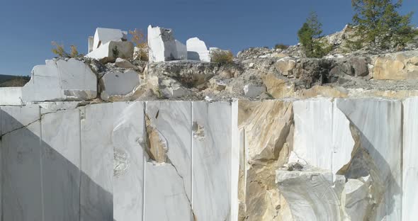 Huge marble blocks at marble quarry site