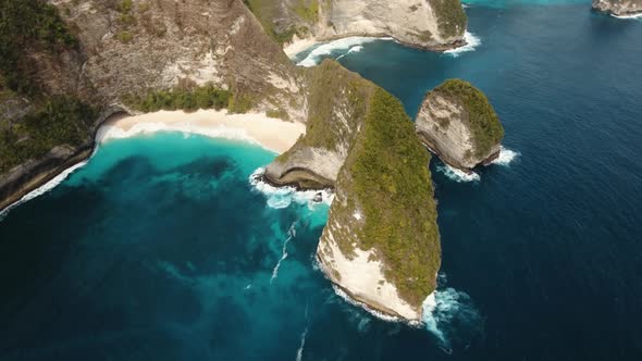 Rocky Cliff with Beach in the Sea