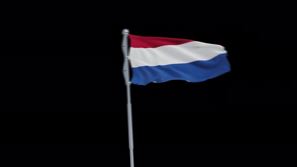 4K Holland Netherlands flag transition with alpha. two step