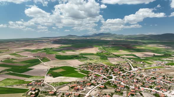 Farm Region Aerial View 4 K Alanya Turkey