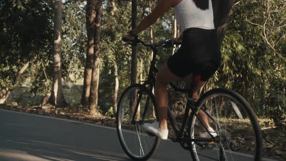 Cyclist Girl Training