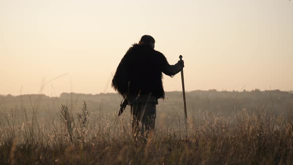 Silhouette of medieval man