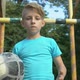 Serious Boy With Ball Looking Camera, Summer Healthy Activity, Motivation - VideoHive Item for Sale