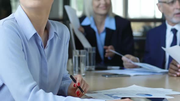 Businesswoman Distracted From Conference, Dreaming of Travelling, Vacations